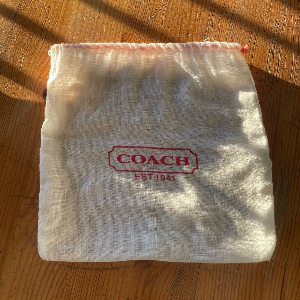 RARE Red Pink Coach Limited Edition Perfume Print Wristlet Bag Sateen Vintage - Picture 8 of 8